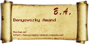 Benyovszky Amand névjegykártya